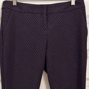 EUC Express Womens Columnist pants, size 4R, multiple pockets, beautiful pattern